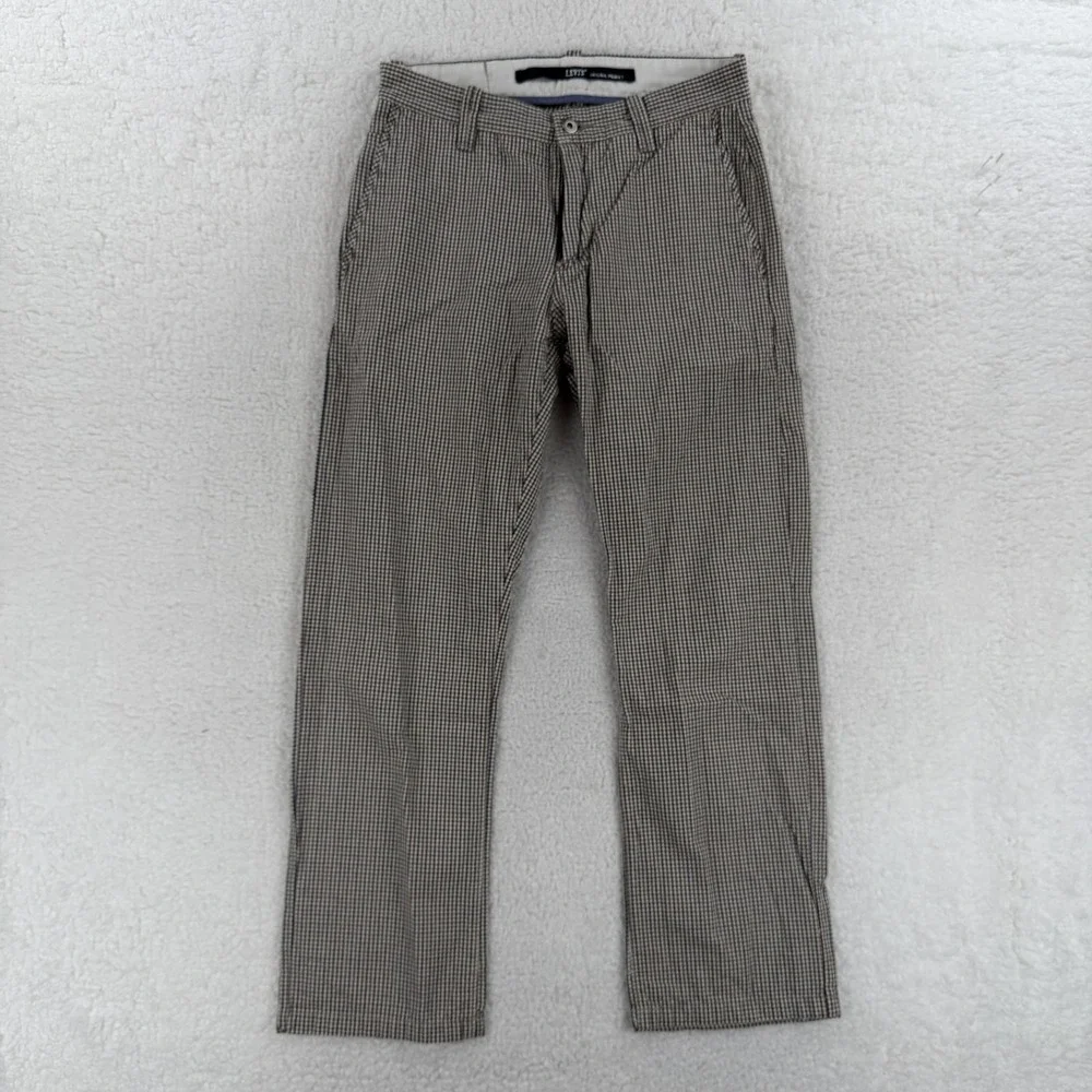 Levis Original Product Pants Mens 31x30 Brown‎ Check Chino Straight Leg Plaid